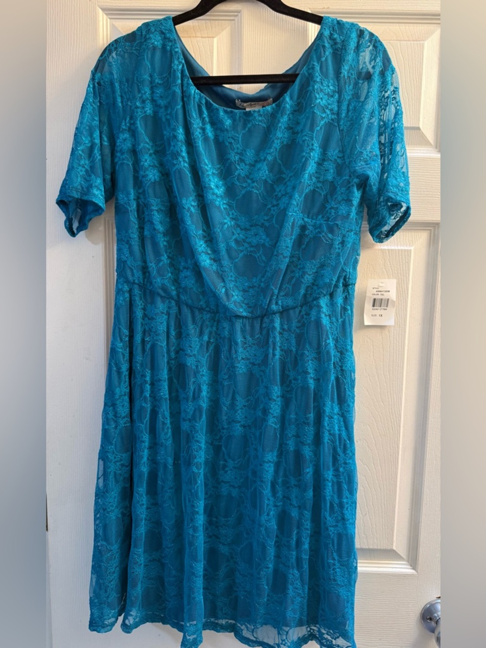 Love Sam Teal Lace Midi Dress
